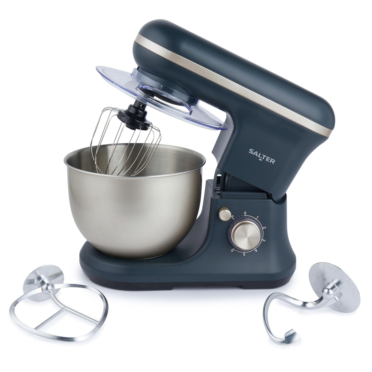 Salter Marino Baking Stand Mixer - 6 Speed Kitchen Mixer With Pulse, 5L Stainless Steel Mixing Bowl, Removable Splash Guard, Whisk, Dough and Beater