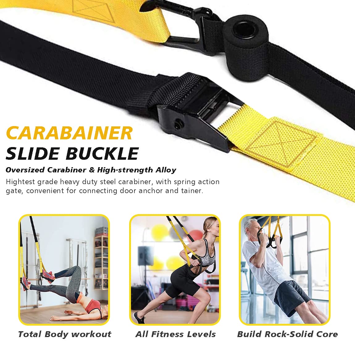 UONNER Suspension Trainer Home Gym Equipment Sling Trainer Workout Bands Fitness Straps Indoor Outdoor