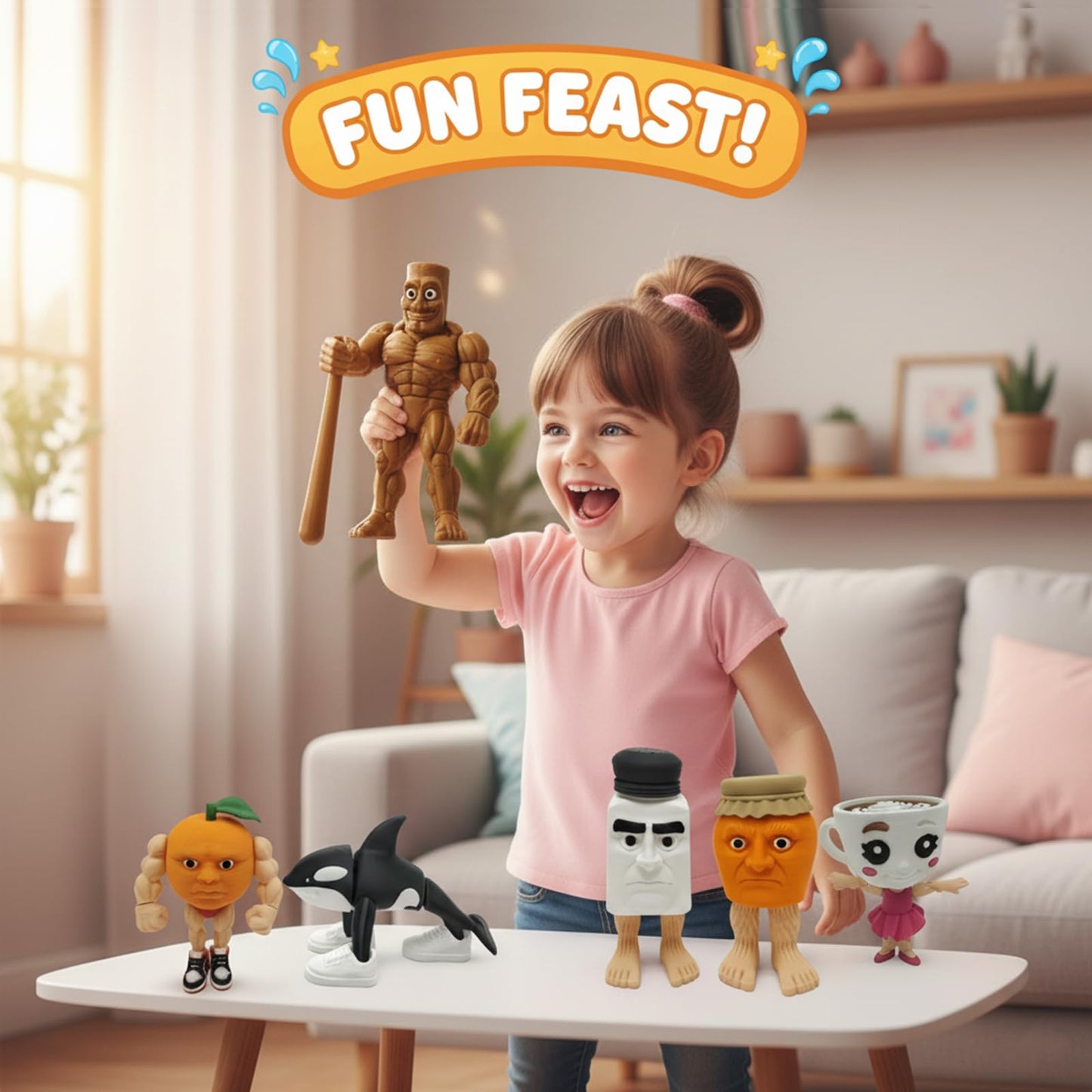 Italian Brainrot Toys, Large Poseable Italian Brainrot Toys, Brainrot Action Figures for Kids, Steal a Brainrot for Fun Desk Display, Collecting & Parent‑Child Playtime Gifts (2Pcs)