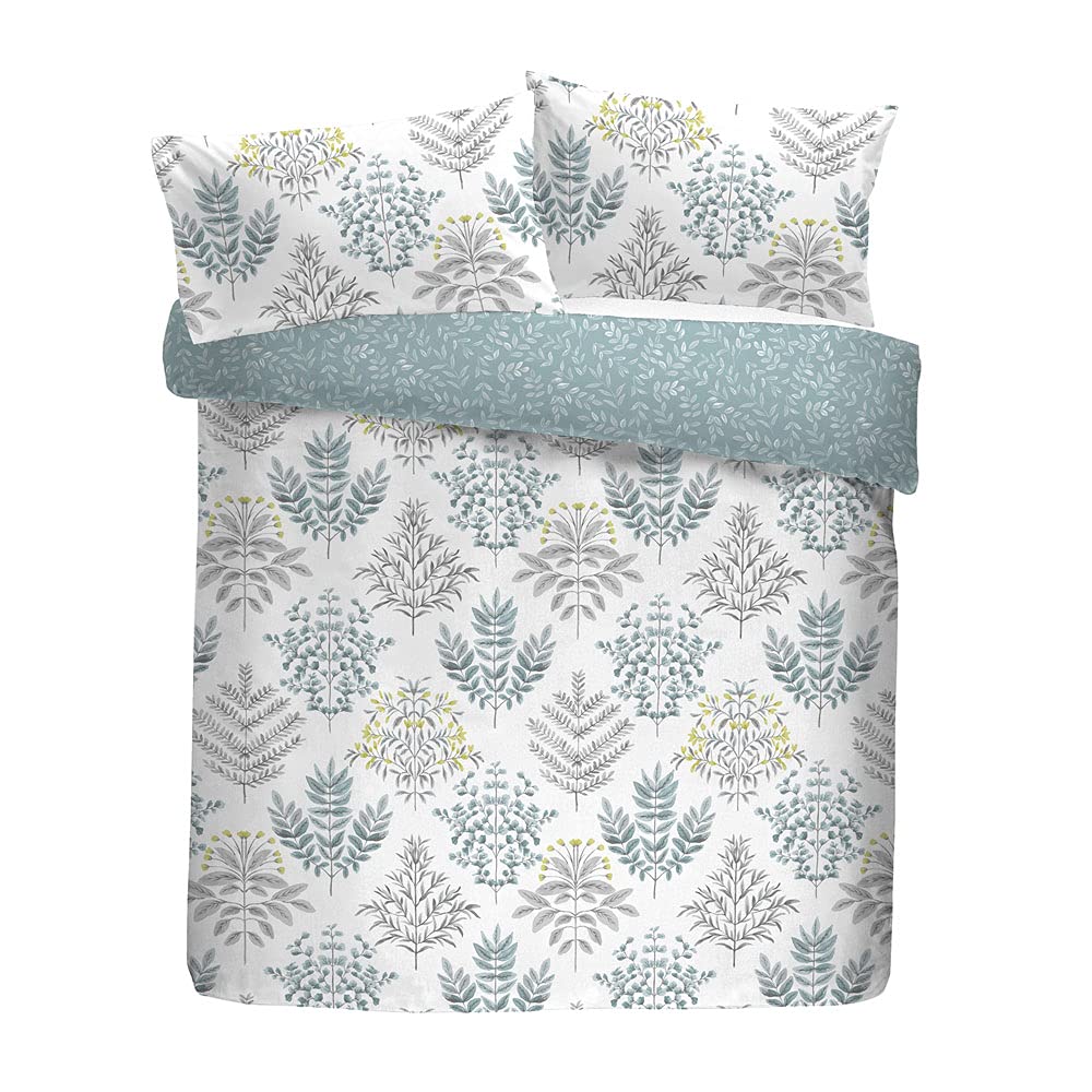 Dreams & Drapes - Emily - Easy Care Duvet Cover Set -3 pieces, King Bed Size in Duck Egg