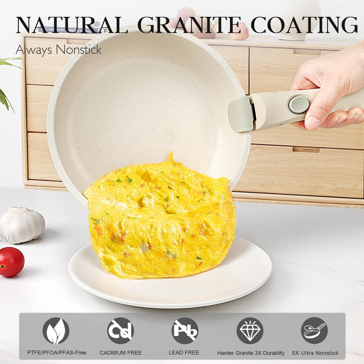 5-Piece Non-Stick Induction Cookware Set with Detachable Handle