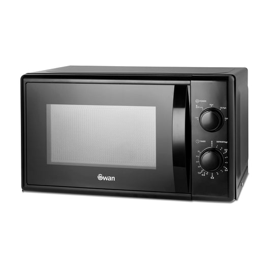 Swan SM4420BLK Manual Microwave with 5 Power Levels, 35 Minute Timer, 700W, 20L, Black