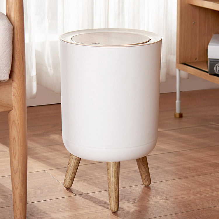 U2PICK Mini Trash Bin with Lid, 9 Liter Garbage Bin, Modern Waste Bin with Legs, Plastic Trash Can Suitable for Kitchen, Bathroom, Bedroom, Living
