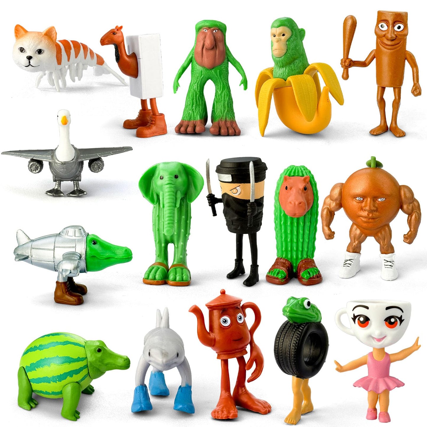 8 Pcs Italian Brainrot Action Figures, Tralalero Travala Toy Set Tralalero Travala, Tung Tung Tung Sahur, Brr Brr Patapim - Brainrot Fidget Toys, Decorations Gifts for Office Room Figurine Decoration