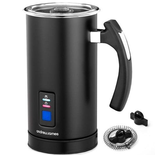 Andrew James Multi-Functional Electric Milk Frother & Milk Steamer, 500W 300ml 5 Functions 1 Touch Operation, Non-Stick, Hot Chocolate Heater, Milk
