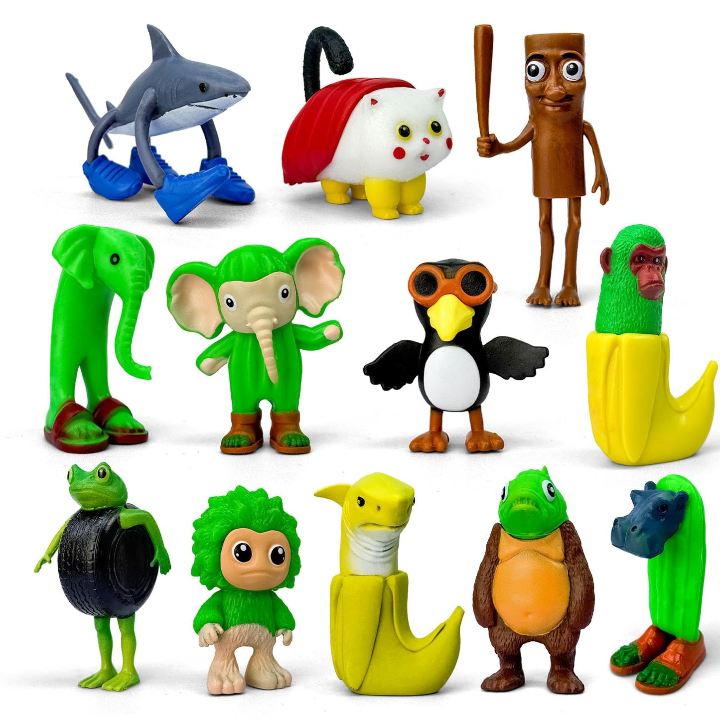 8 Pcs Italian Brainrot Action Figures, Tralalero Travala Toy Set Tralalero Travala, Tung Tung Tung Sahur, Brr Brr Patapim - Brainrot Fidget Toys, Decorations Gifts for Office Room Figurine Decoration