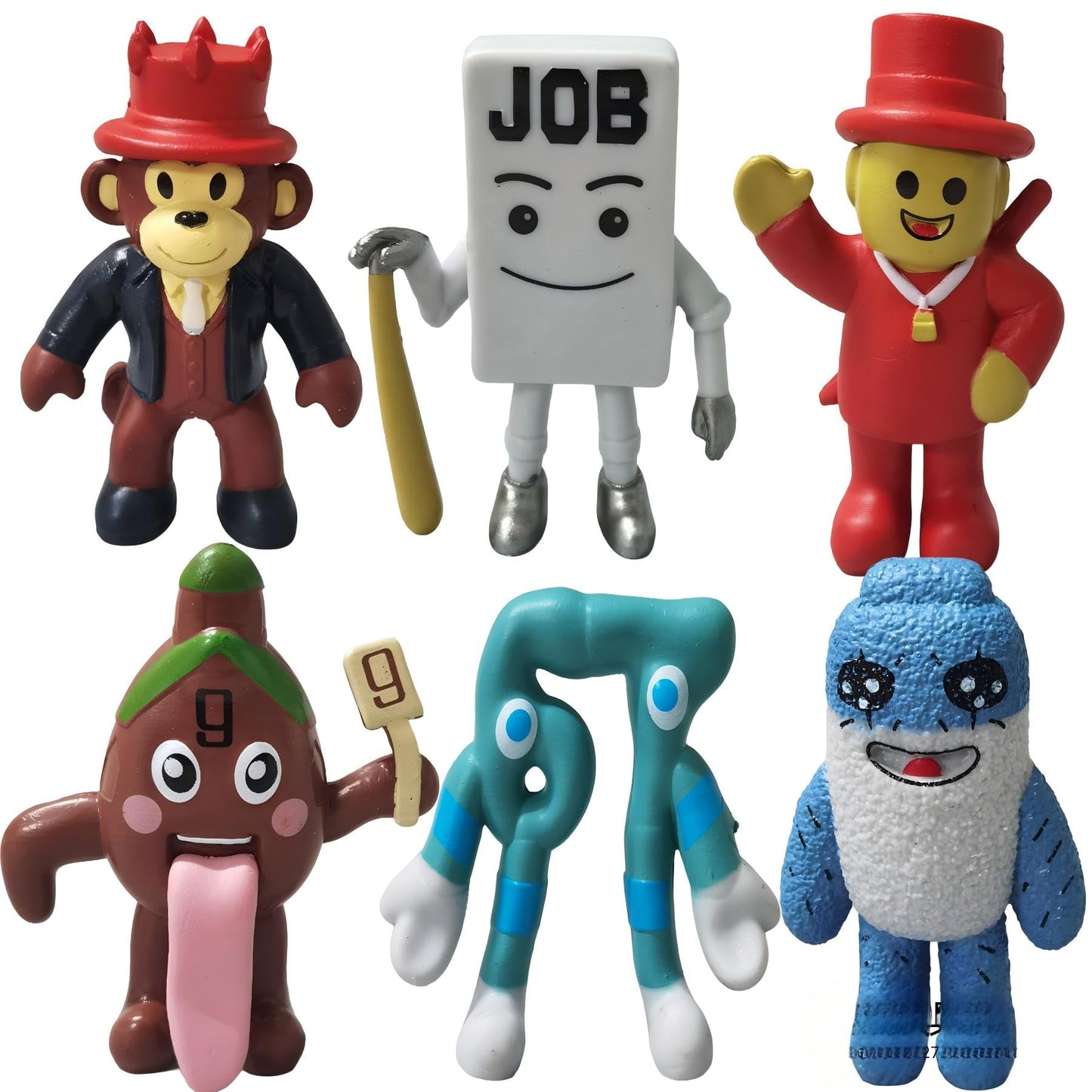 Steal a Brainrot 67 Meme Collectible Figure, Flexible Mini Character Statue (4 pieces)