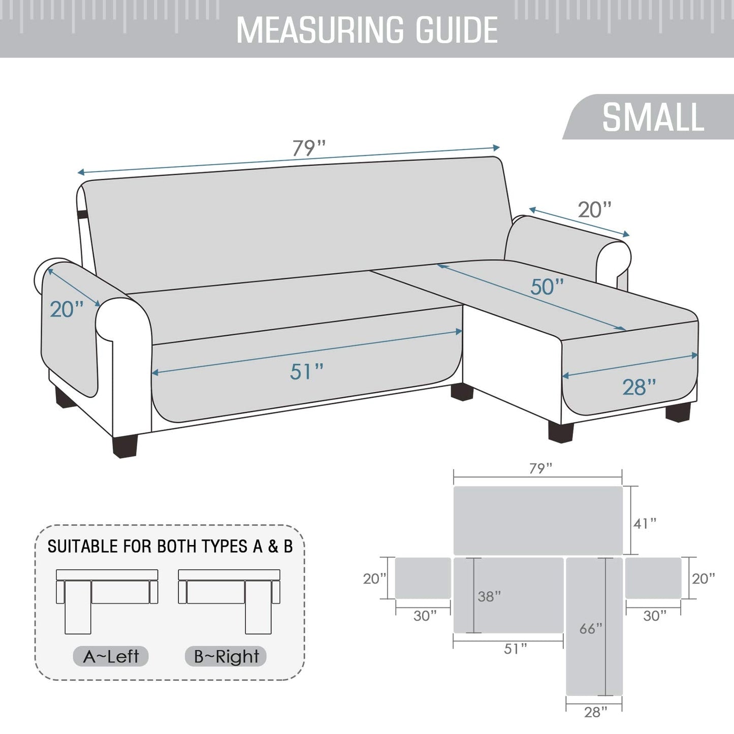 TAOCOCO Corner Sofa Bed Cover Reversible 2 Seater Chaise End Sofa Cover L Shape Sofa Protector for Pets Furniture Sofa Protector (Pale Grey)
