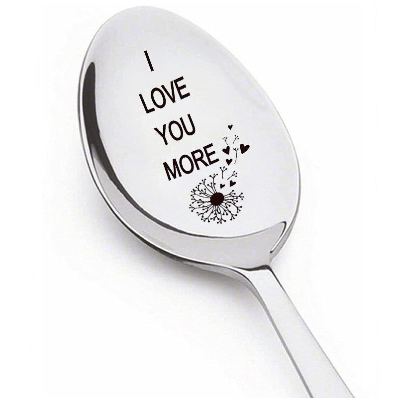 Mother's Day Gift Stainless Steel Lettering Long-handled Spoon