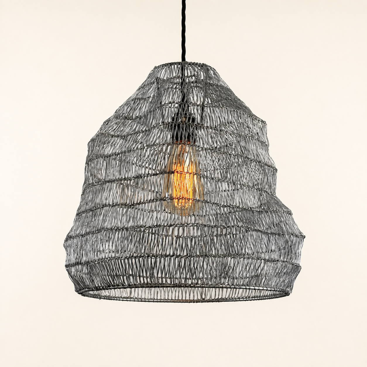 Walton Beehive Large Silver Wire Mesh Lampshade Pendant Light