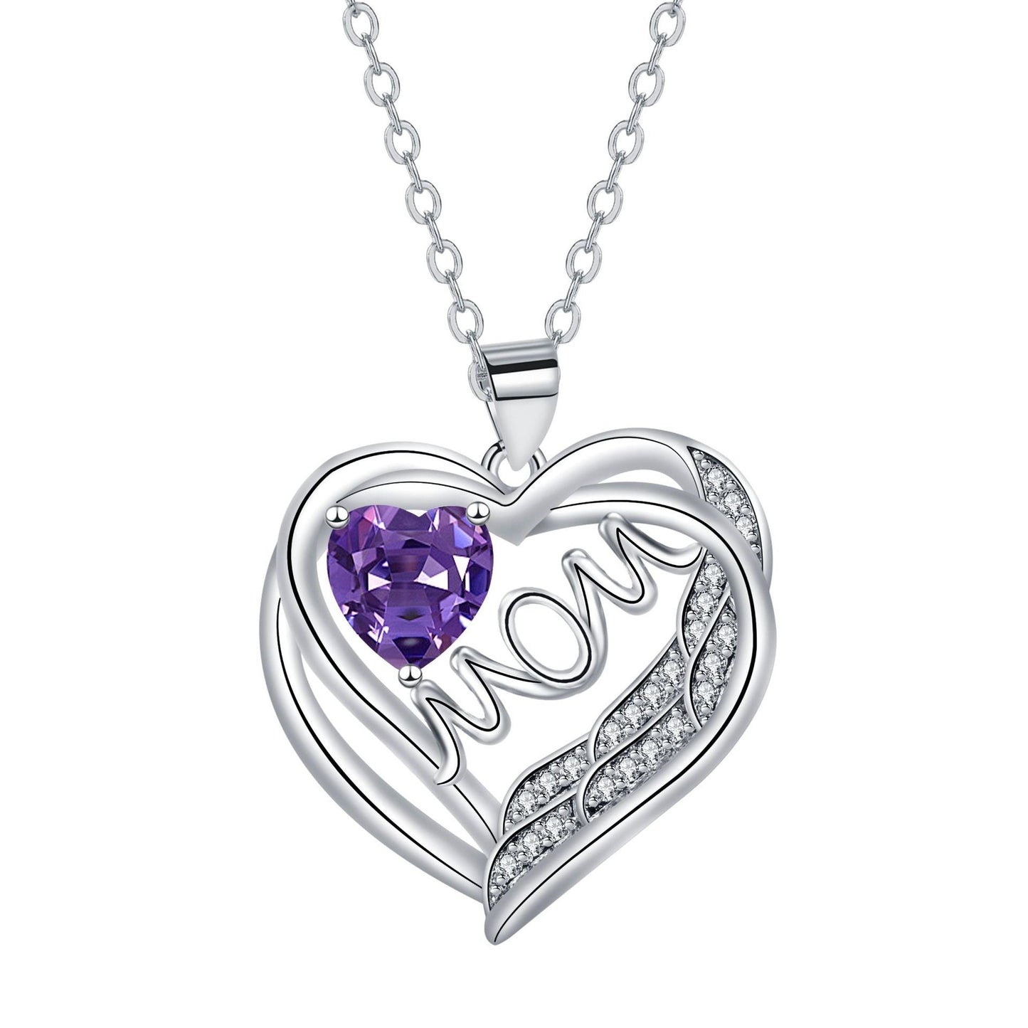 Elegant Fashion Heart Pendant Mom Necklace Mother's Day Gift