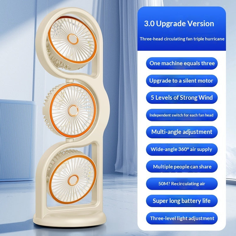 Multifunctional High-Wind-Force Three-Speed Fan With Night Light