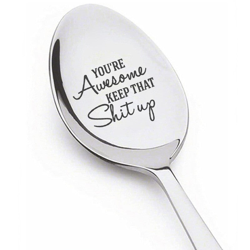 Mother's Day Gift Stainless Steel Lettering Long-handled Spoon