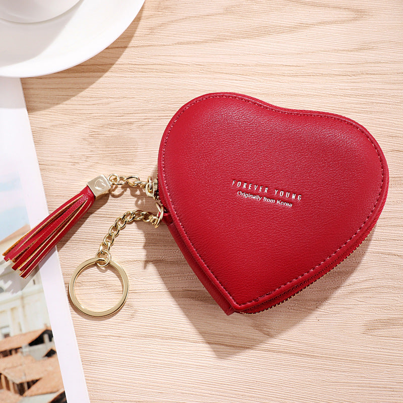 Personalized Key Chain Lovely Heart-shaped Coin Bag