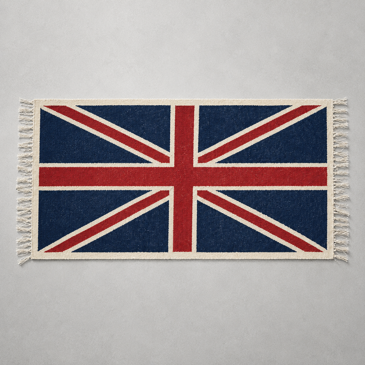 Reversible Union Jack Rug | Hand Knotted British Flag Jute Runner