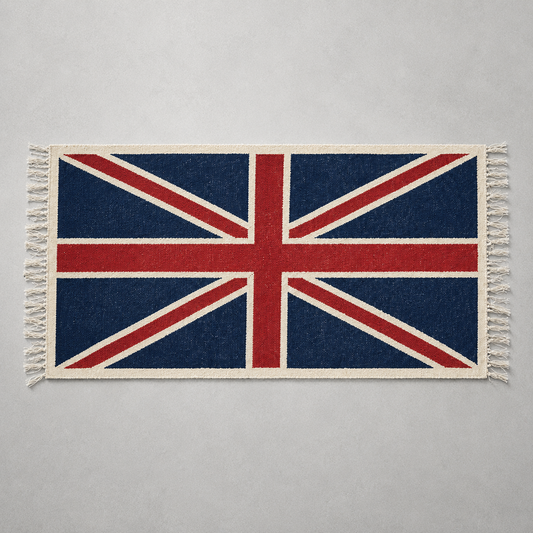 Reversible Union Jack Rug | Hand Knotted British Flag Jute Runner
