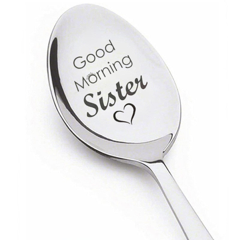 Mother's Day Gift Stainless Steel Lettering Long-handled Spoon