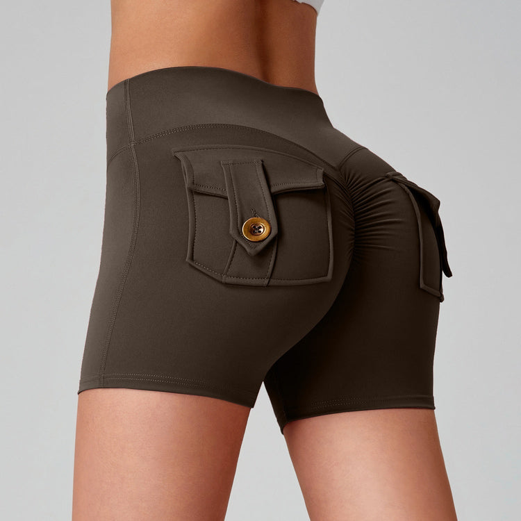 Sports Fitness Workwear Pocket Training Peach Quick-dry Butt-lifting Yoga Pants