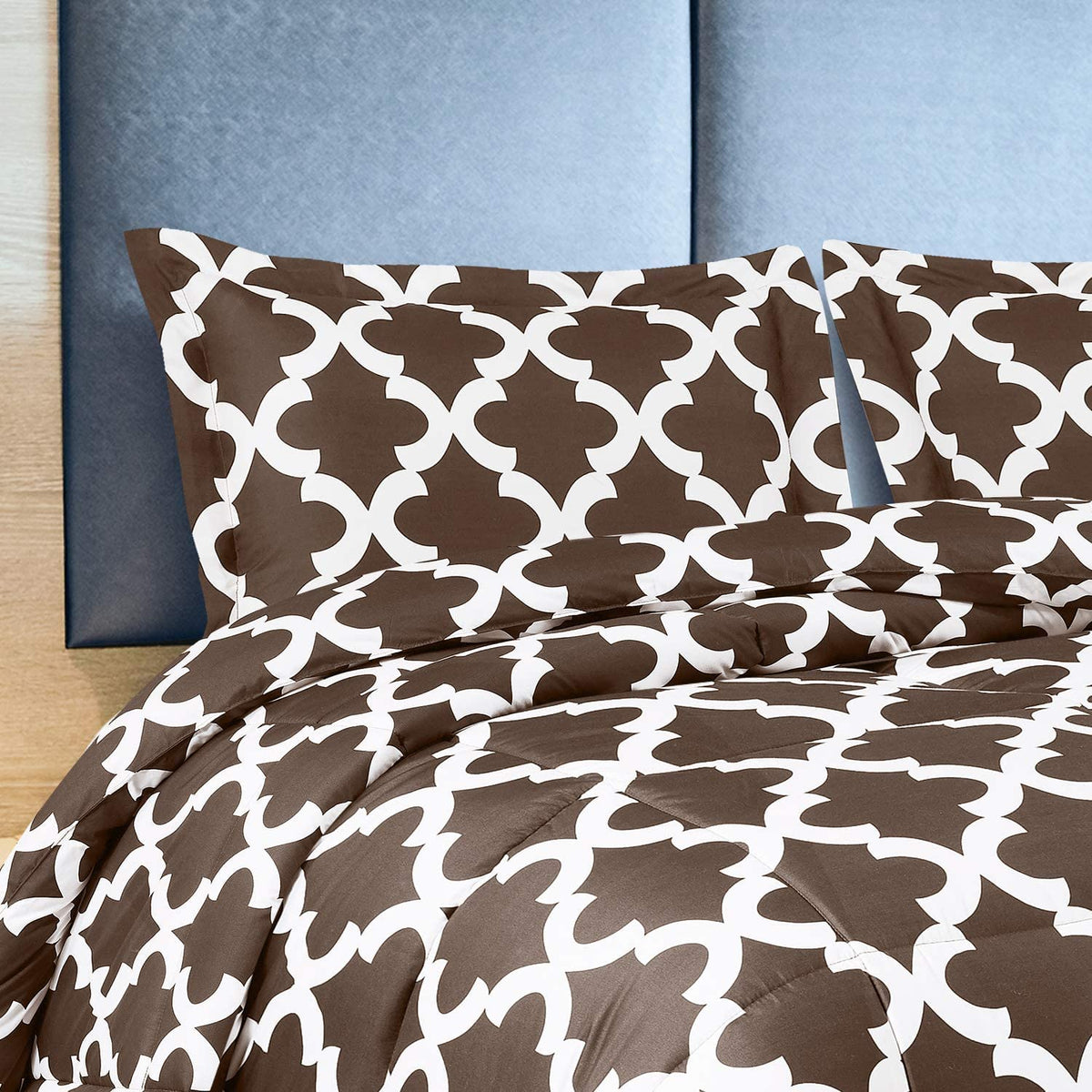 ComfyWell Super King Duvet - Printed Comforter Bedspreads, Coverlets & Sets, 2 Pillowcases Warm and Anti Allergy All Season Coverless Duvet, Throws