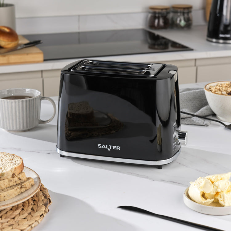 Salter COMBO-9133 Deco Kettle and Toaster Set  Rapid Boil 3 kW Kettle With Removable Limescale Filter, 2-Slice Wide Slot Electric Toaster, Crumb