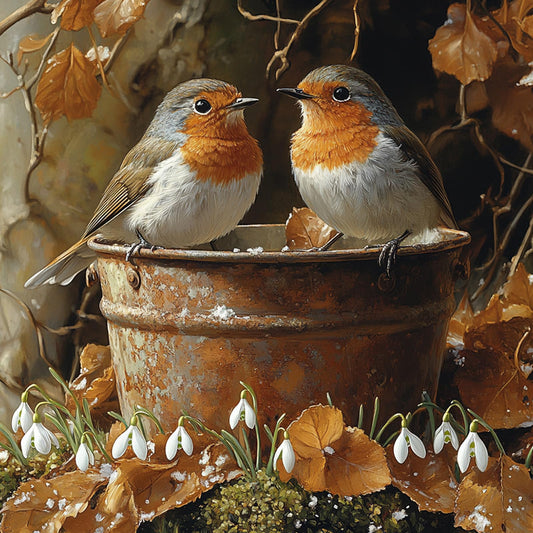MEIYUDA Diamond Painting Art Cute Bird, 5D Diamond Painting Kits for Adults Kids Wall Art, Diamond Painting Kit DIY Gem Crystal Art for Home Wall