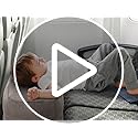 Inflatable Travel Foot Rest | Kids Airplane Bed | Adjustable Height Leg Pillow | Make a Flat Bed for Kids and Toddlers | Great for Airplane, Train, car（Grey, 2 Pack）