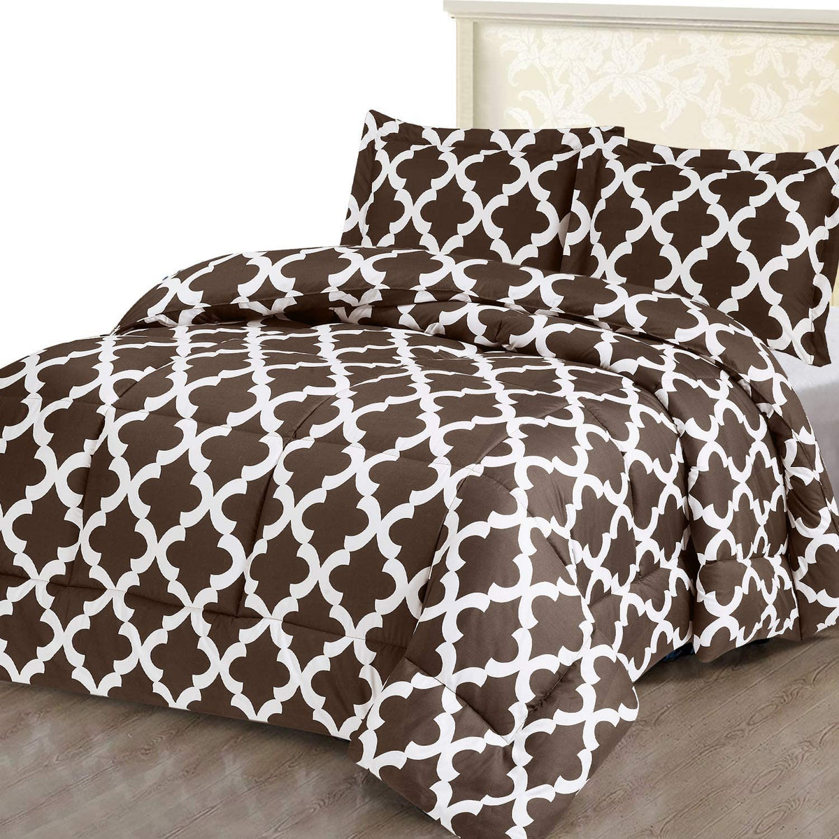 ComfyWell Super King Duvet - Printed Comforter Bedspreads, Coverlets & Sets, 2 Pillowcases Warm and Anti Allergy All Season Coverless Duvet, Throws