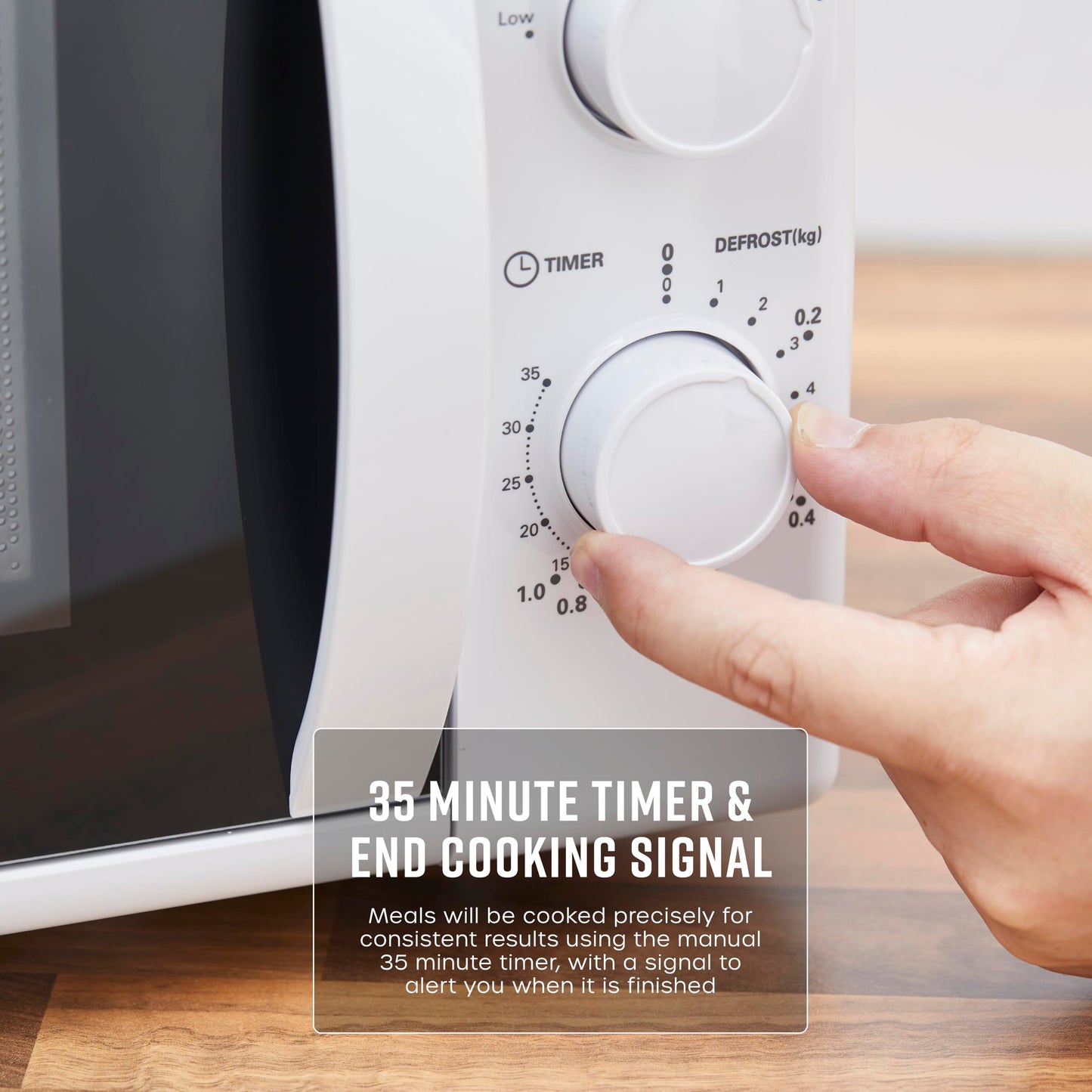 Swan SM4420WHT Manual Microwave with 5 Power Levels, 35 Minute Timer, 700W, 20L, White