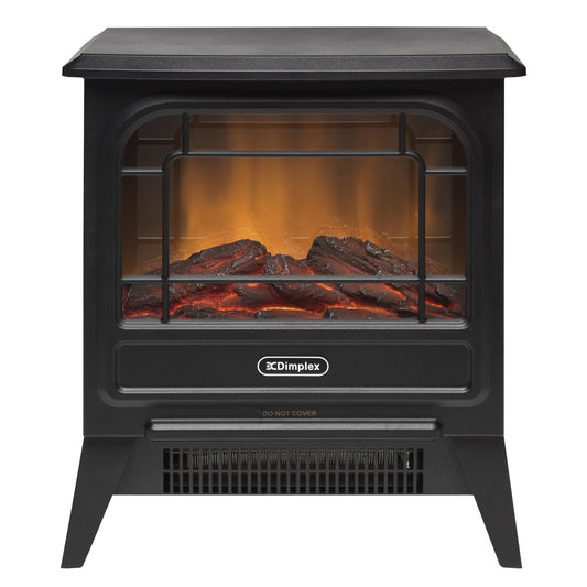 Dimplex MicroStove Optiflame Electric Stove, Compact, Portable Freestanding Fire with Log Fuel Bed, LED Flame Effect and 1.2kW Heater With 600/1200