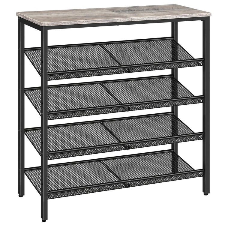 HOOBRO Shoe Rack, 5-Tier Shoe Organizer, Shoe Storage Rack for 16-20 Pairs, Adjustable Mesh Shelves, Shoe Storage Unit for Entryway, Metal Frame,