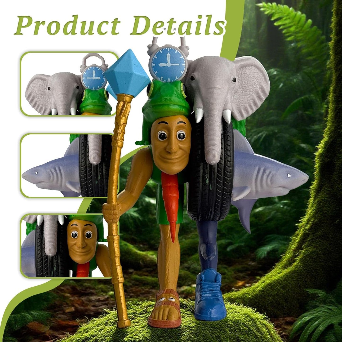 8 Pcs Italian Brainrot Action Figures, Tralalero Travala Toy Set Tralalero Travala, Tung Tung Tung Sahur, Brr Brr Patapim - Brainrot Fidget Toys, Decorations Gifts for Office Room Figurine Decoration
