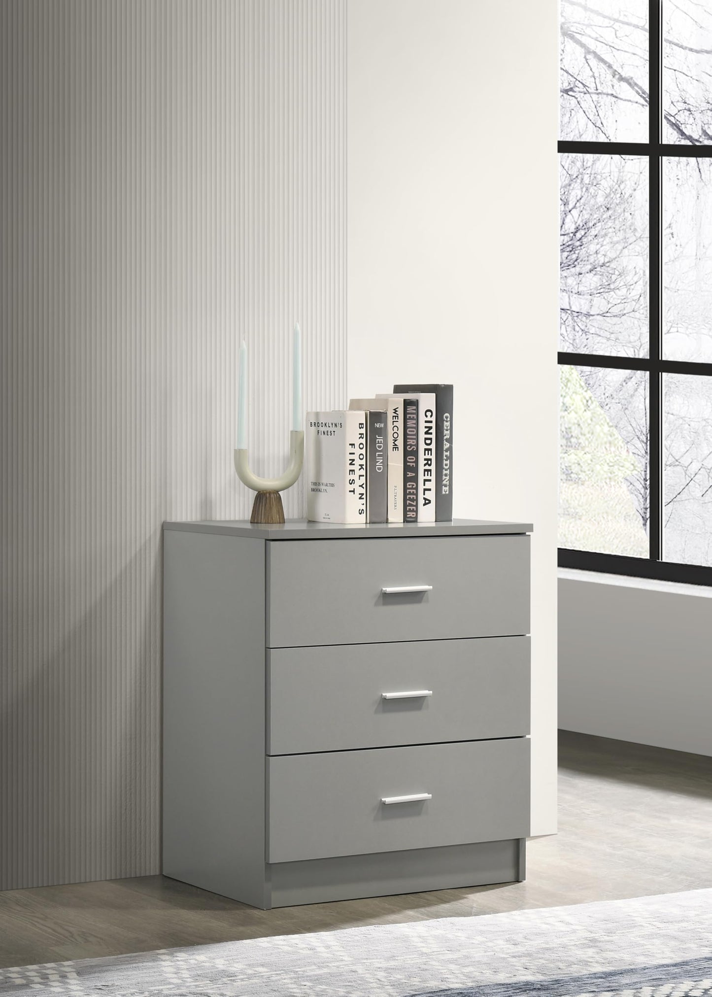 Timber Art Design UK Rio Costa 3 Drawer Bedroom Chest of Drawers with Stylish Metal Handles & Runners Storage Organiser Unit for Hallway Living Room