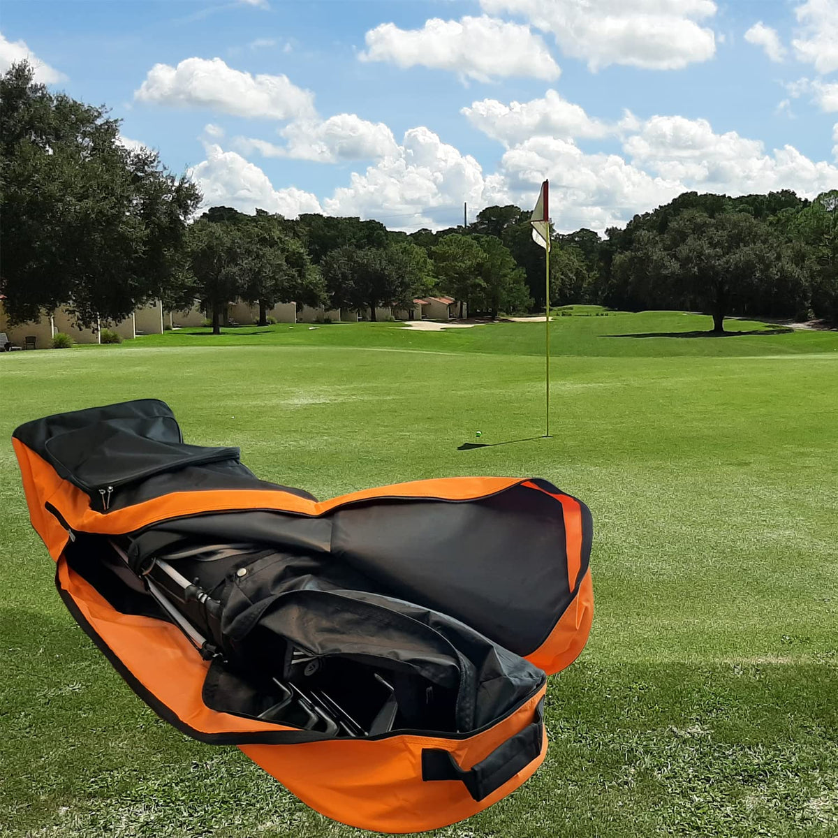 Fortitude Sports Golf Travel Bag, Golf Travel Case With Wheels, Thick Nylon Wheeled Waterproof Durable Protective Golf Flight Bag Cover 133cm x 37cm x
