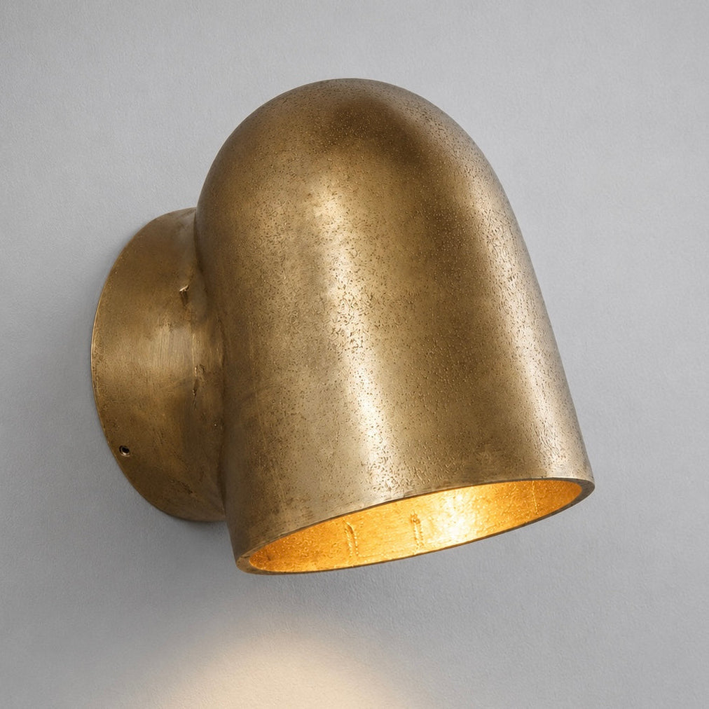 Hopton - Antique Brass Mast Down Wall Light | Nautical Industrial Sconce