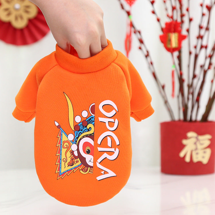 New Year Peking Opera Face Makeup Pet Clothes