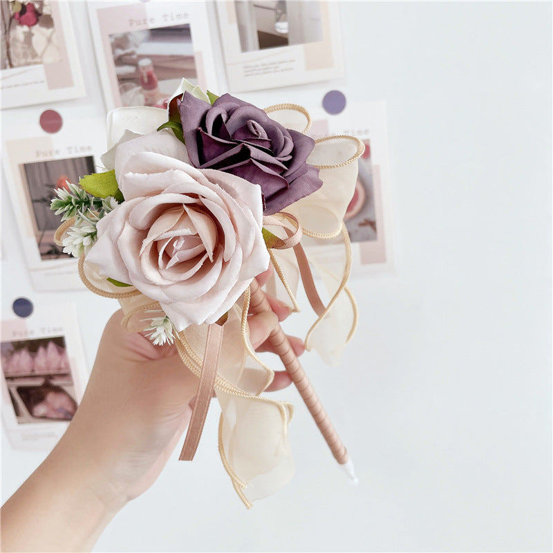 Teacher's Day Gift Simulation Flower Rose Bow Ballpoint Pen