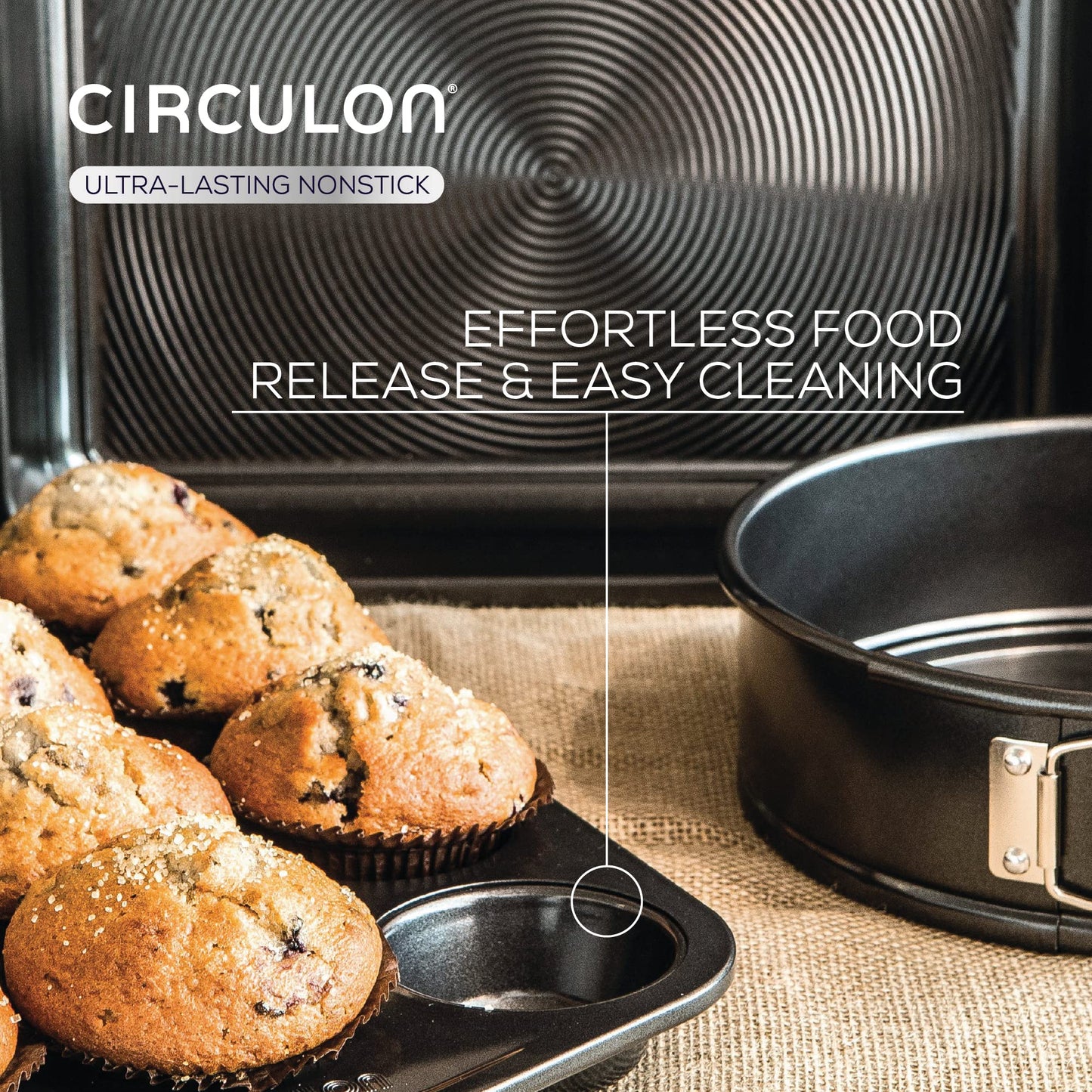 Circulon Ultimum Oven Trays, Roasting Tins & Baking Tray Set of 5 - Non Stick Oven Tray Set, Freezer & Dishwasher Safe Carbon Steel Bakeware, Black