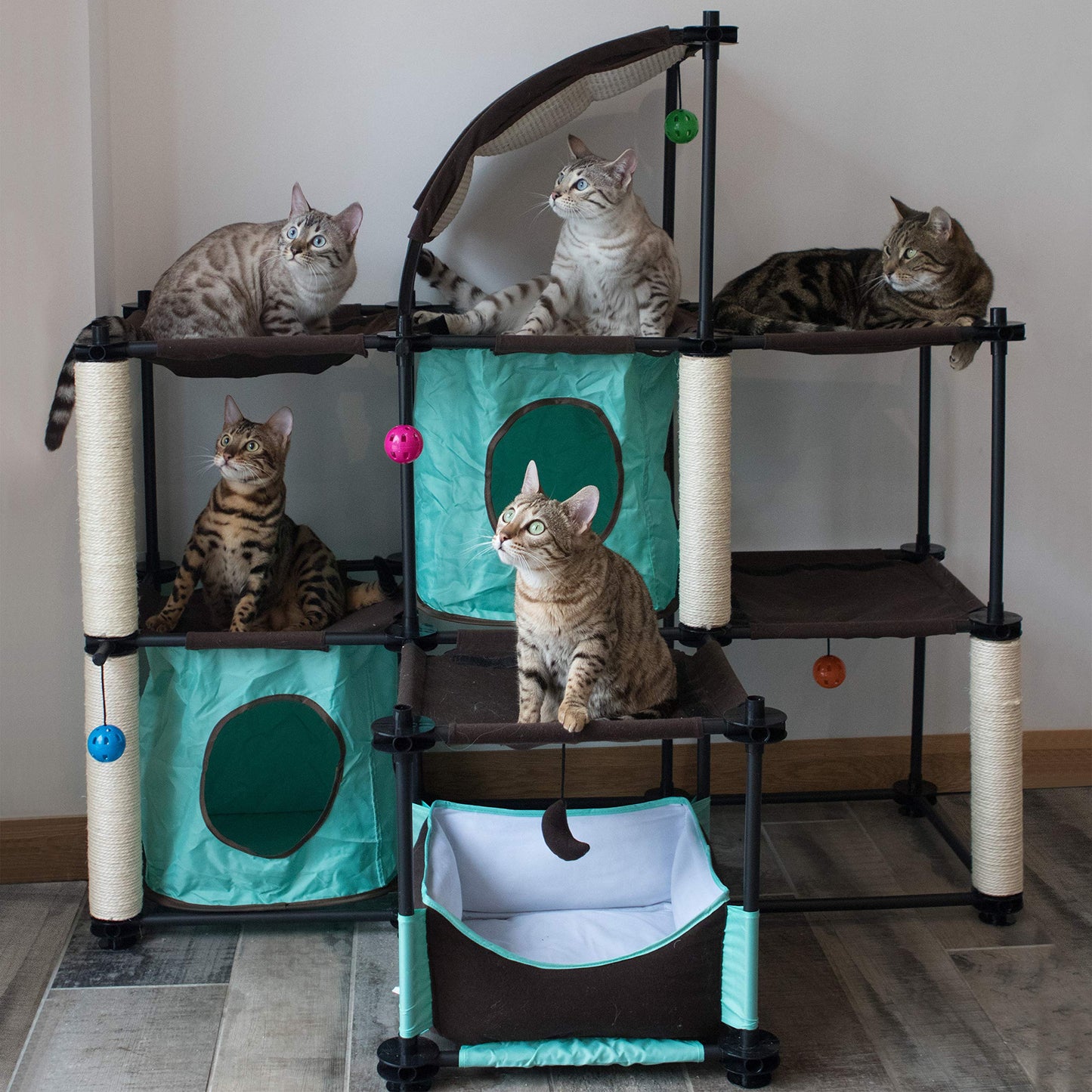 Kitty City Claw Indoor and Outdoor Mega Kit Cat Furniture, Cat Sleeper, Outdoor Kennel ,Black C,17.8x17.8x17.2 Inch (Pack of 1)