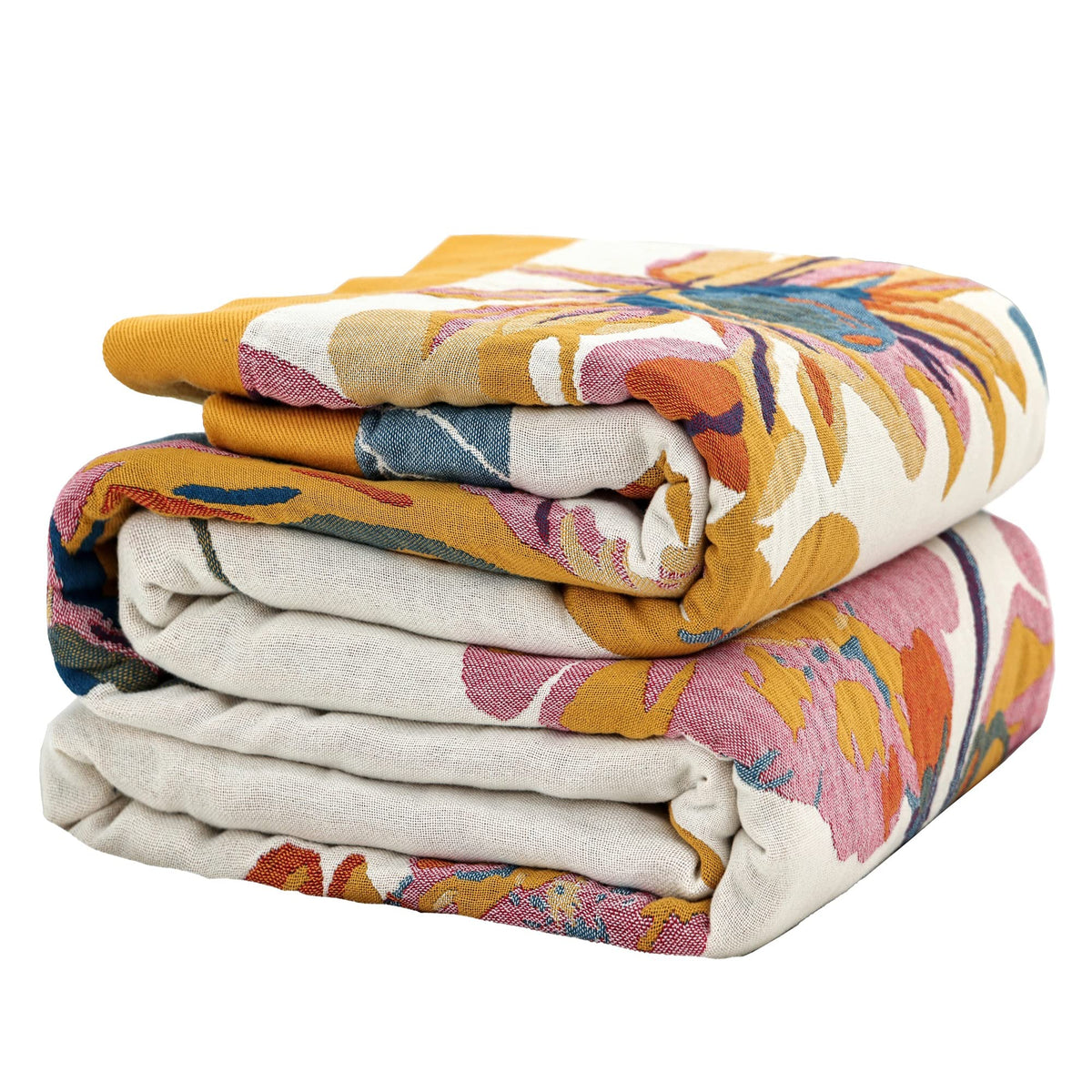 VANJOROY Double-sided Sofa Large Bed Throw Blanket, 100% Pure Cotton Soft Warm Bohemian Armchair Throw for 2 3 Seater Settees Couch and Bed,