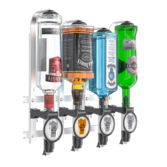 Barbarian 4/6 Bottle Optics for Spirits - Bar Butler Shot Measure Bracket Alcohol Wine Upside Down Drink Dispenser Home bar Garage Man cave (4 Bottle