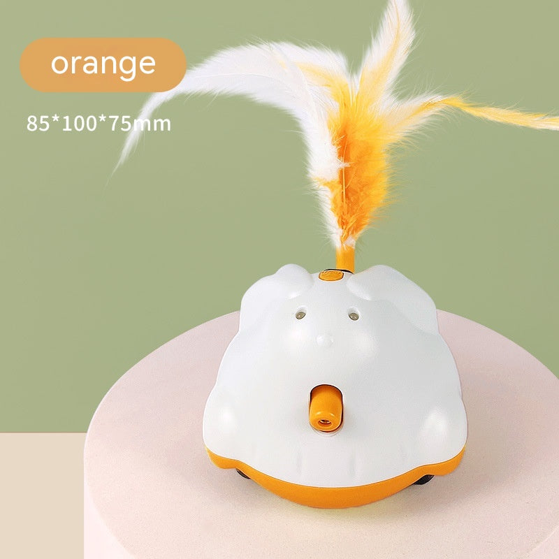 Feather Fishing Rod Turntable Automatic Self-Hi Laser Cat Teaser Toy