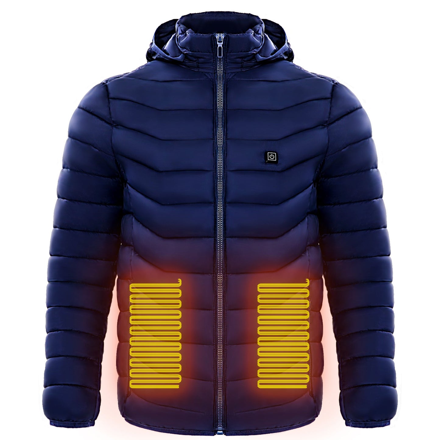 Men Heated Puffer Jacket Electric Heating Coat Insulated Hood Windbreaker 9Heat Zones