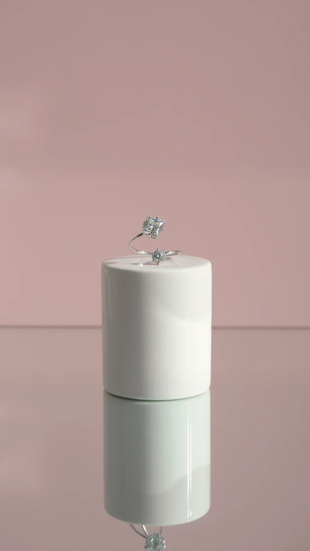 Square Cut Free size Crystal Stacking Rings Box set of 36