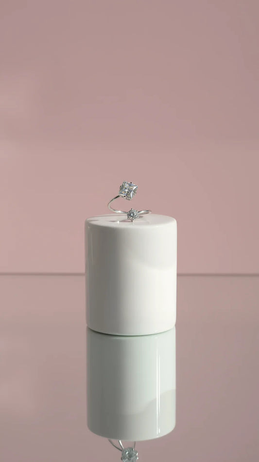 Square Cut Free size Crystal Stacking Rings Box set of 36