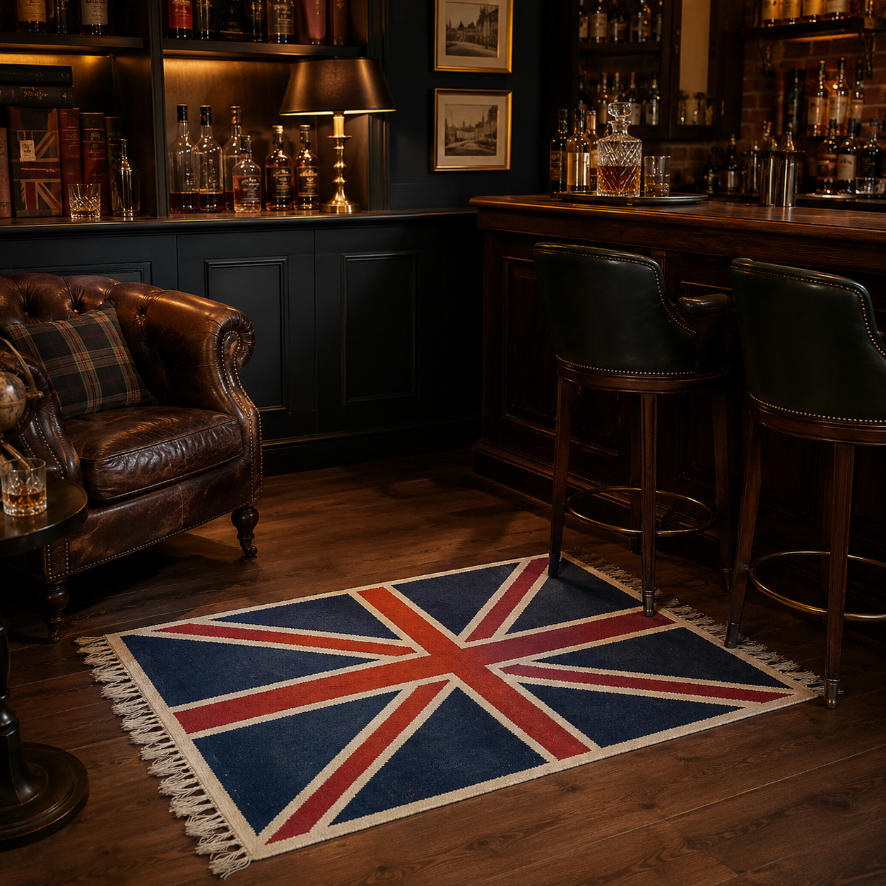 Reversible Union Jack Rug | Hand Knotted British Flag Jute Runner