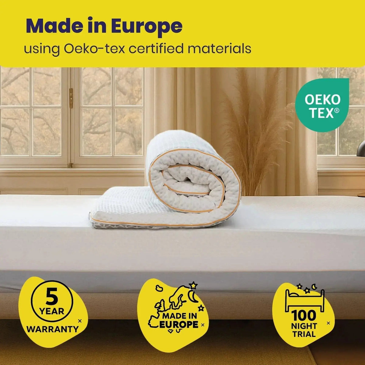 Brightr® Aurora Memory Foam Mattress Topper | Soft & Medium | 5 cm Reversible | Pressure Relief for Shoulder, Hip & Back