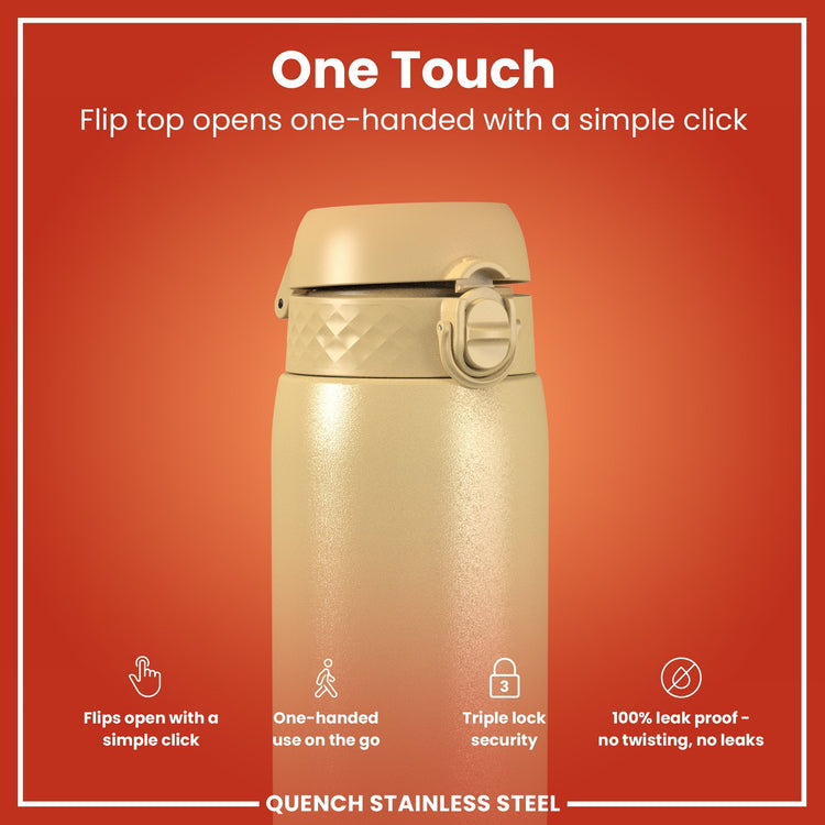 Leak Proof 1 Litre Water Bottle, Stainless Steel, Desert, 1L