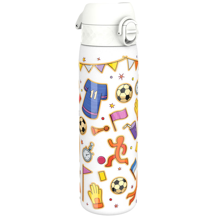 Leak Proof Slim Thermal Steel Water Bottle, Insulated, Football, 500ml (17oz)