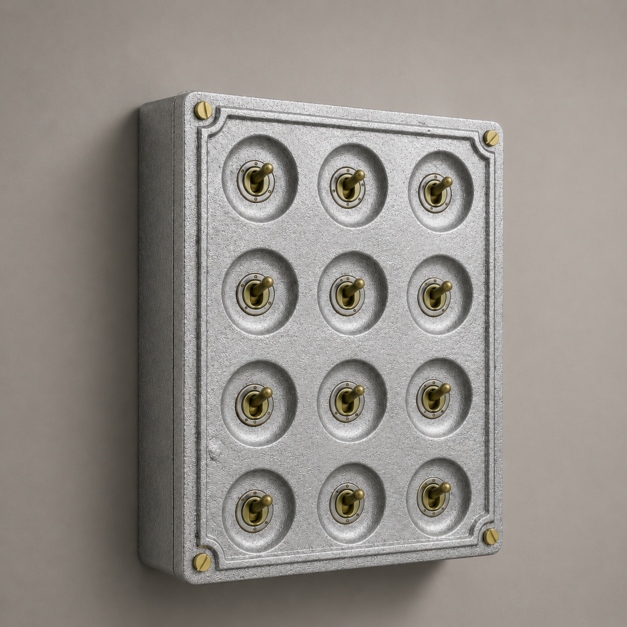 12 Gang 2 Way Solid Cast Metal Conduit Toggle Light Switch