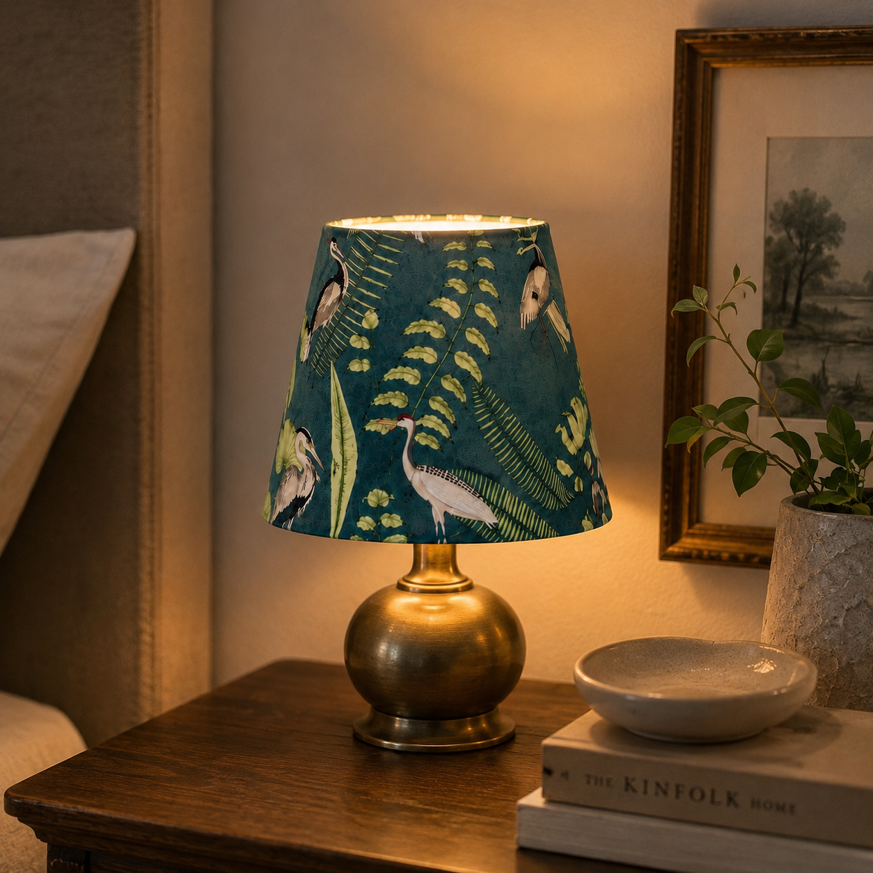 Flamingo Lampshade - Blue & Green 17cm Table & Wall Light Shade